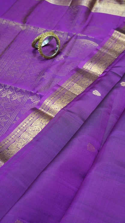 Pure Soft Silk - Round Peacock Buta Magenta