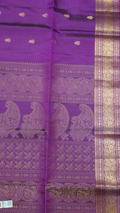 Pure Soft Silk - Round Peacock Buta Magenta