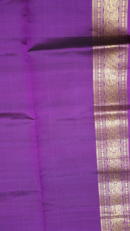 Pure Soft Silk - Round Peacock Buta Magenta