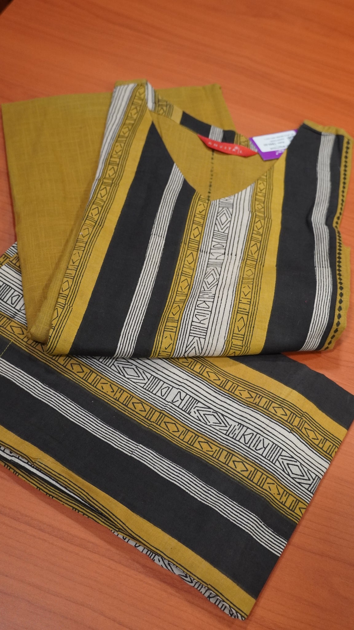2 Pcs Kurti Set - Lime Green