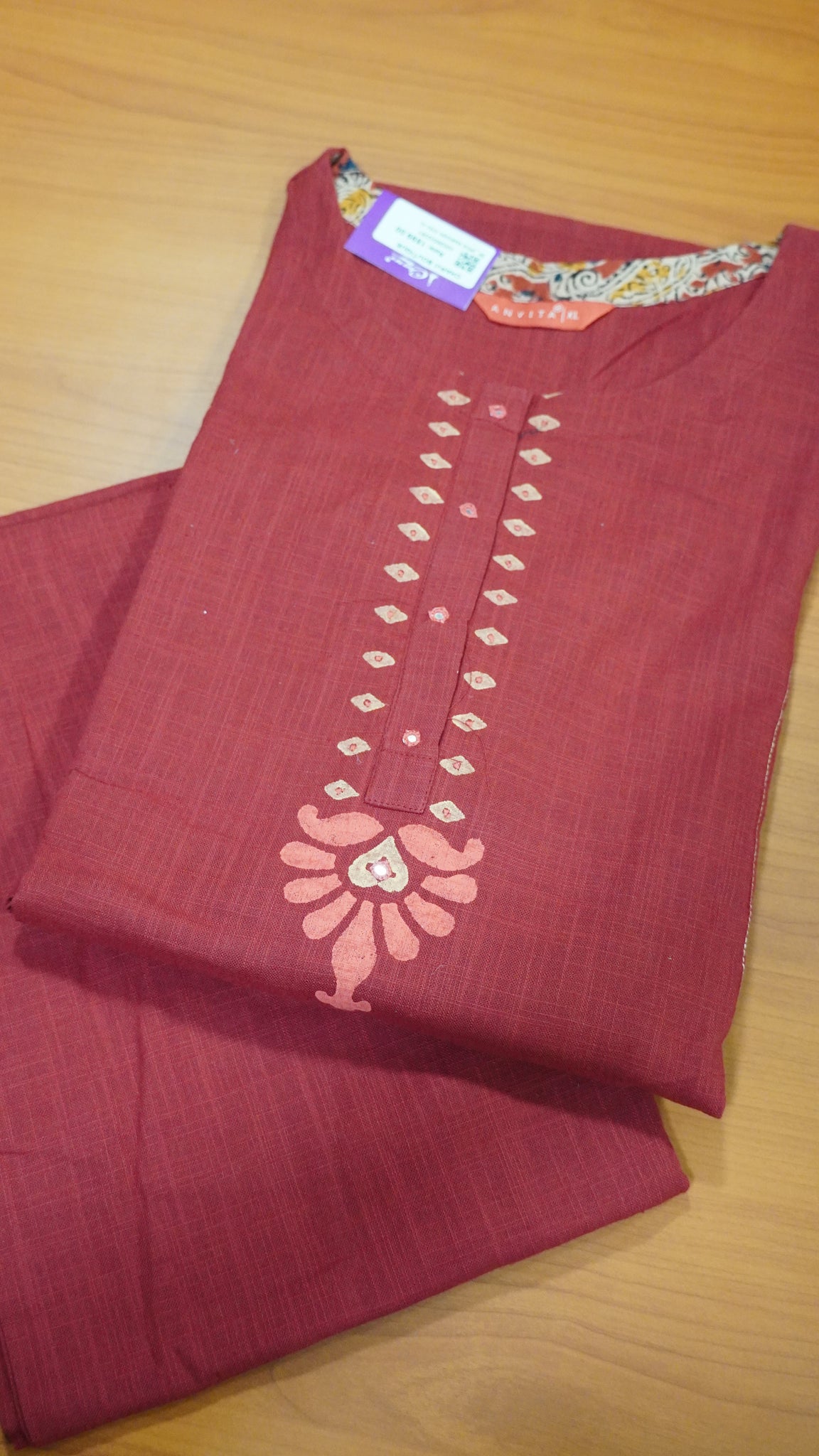 2 Pcs Salwar Set - Maroon