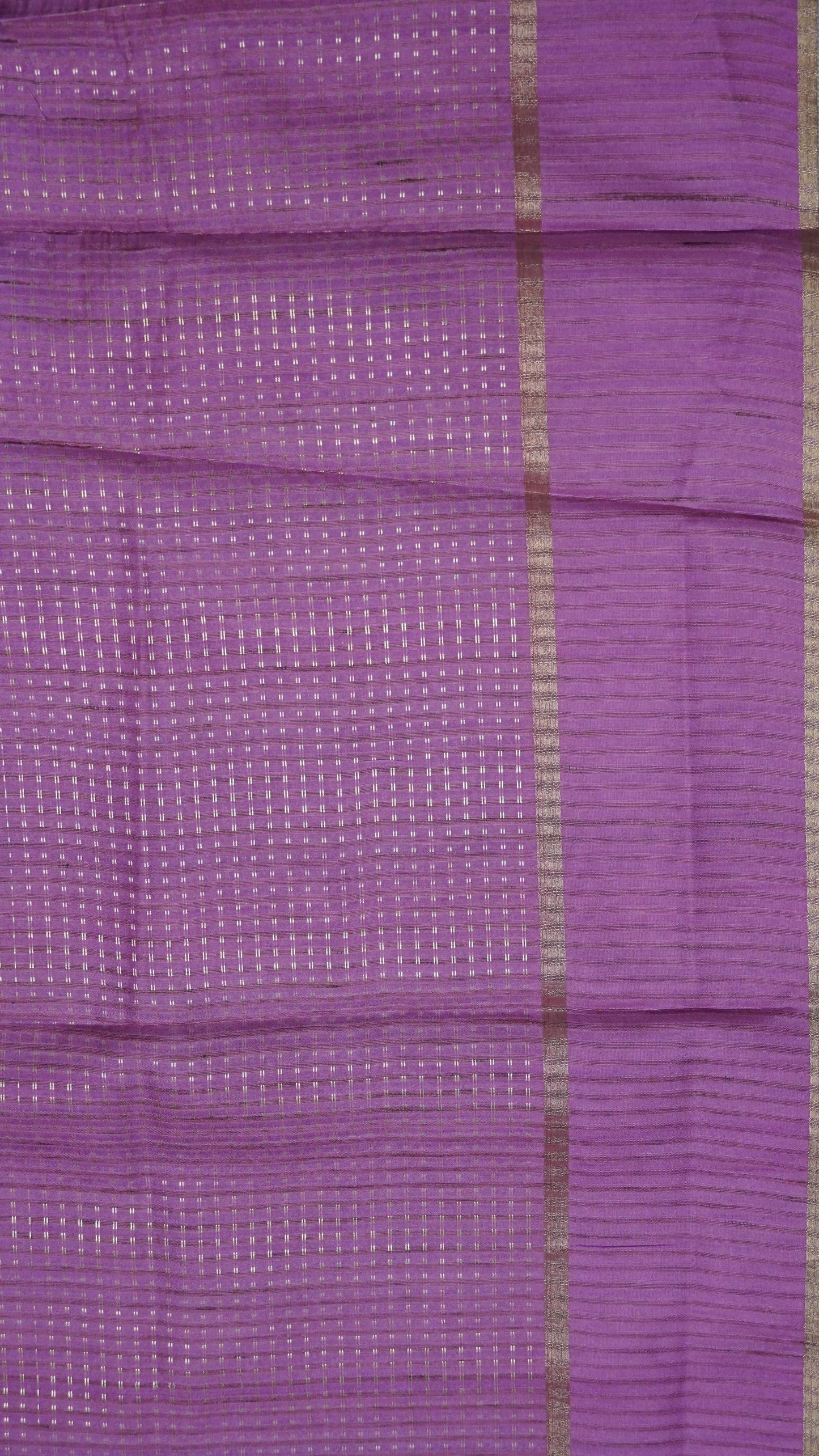 Semi Tussar Saree - Mini Zari Purple