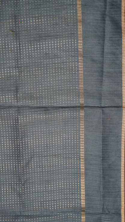 Semi Tussar Saree - Mini Zari Onion Pink