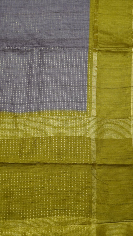 Semi Tussar Saree - Mini Zari Lavender