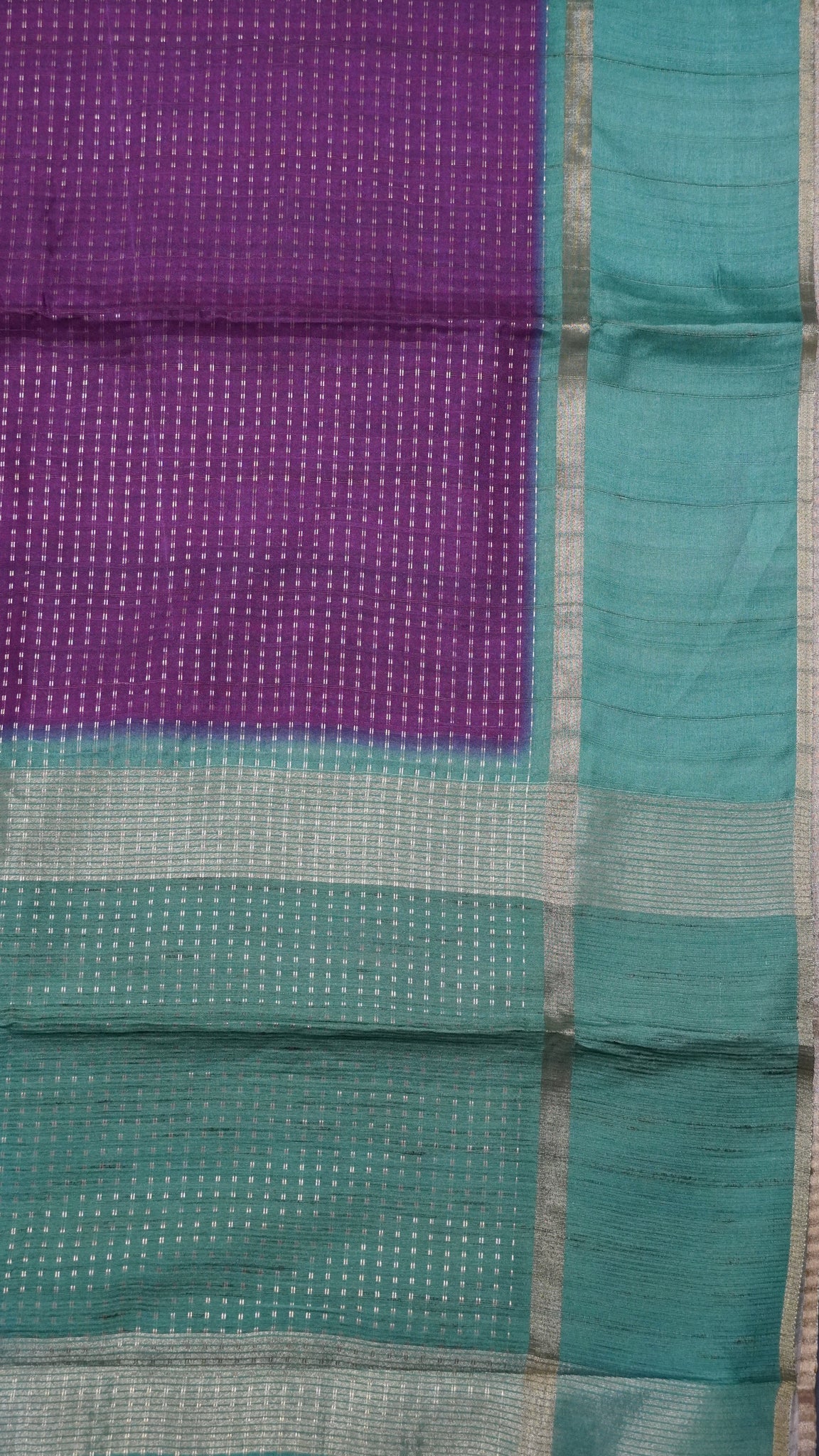 Semi Tussar Saree - Mini Zari Wine