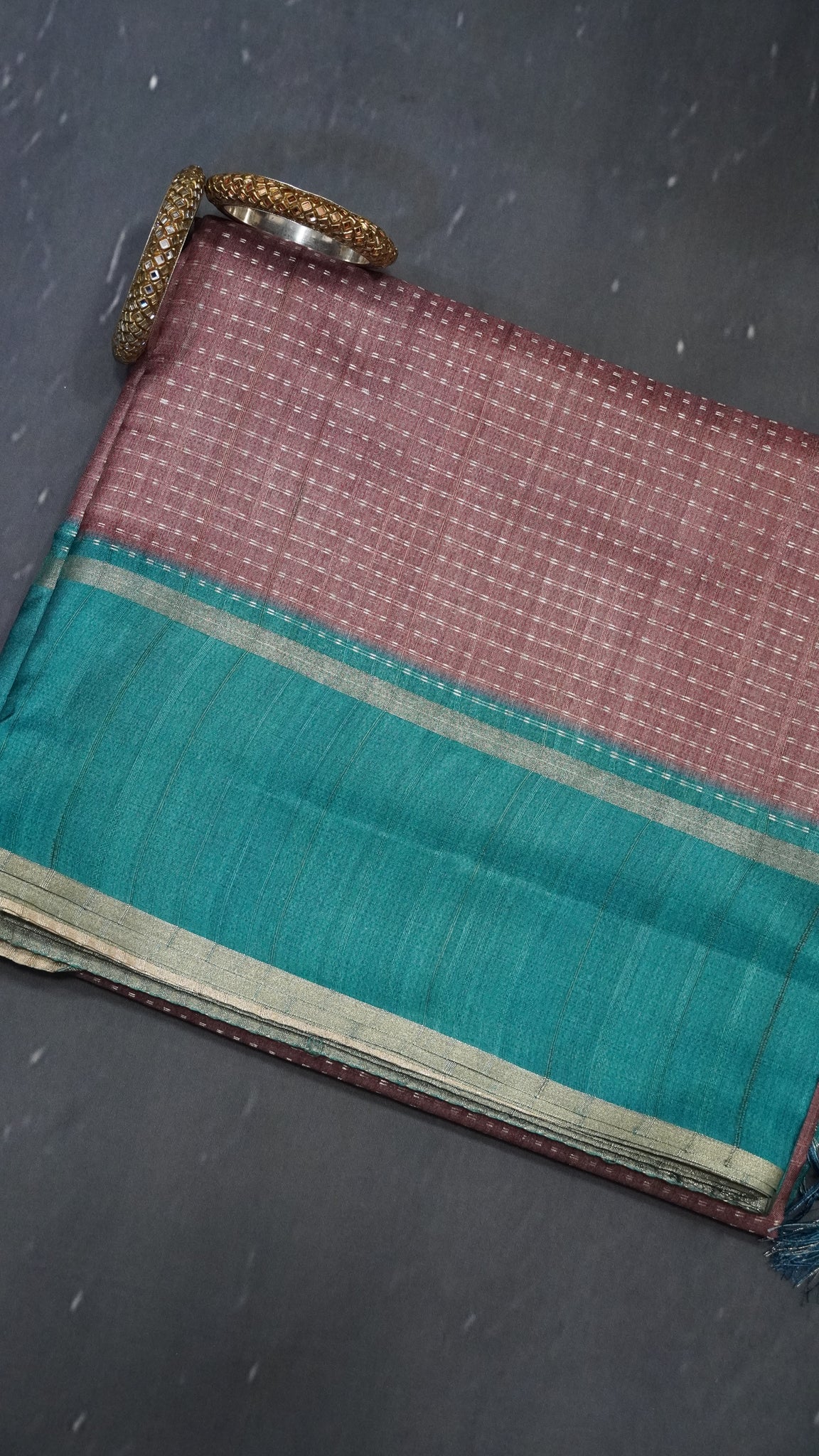 Semi Tussar Saree - Mini Zari Light Brown