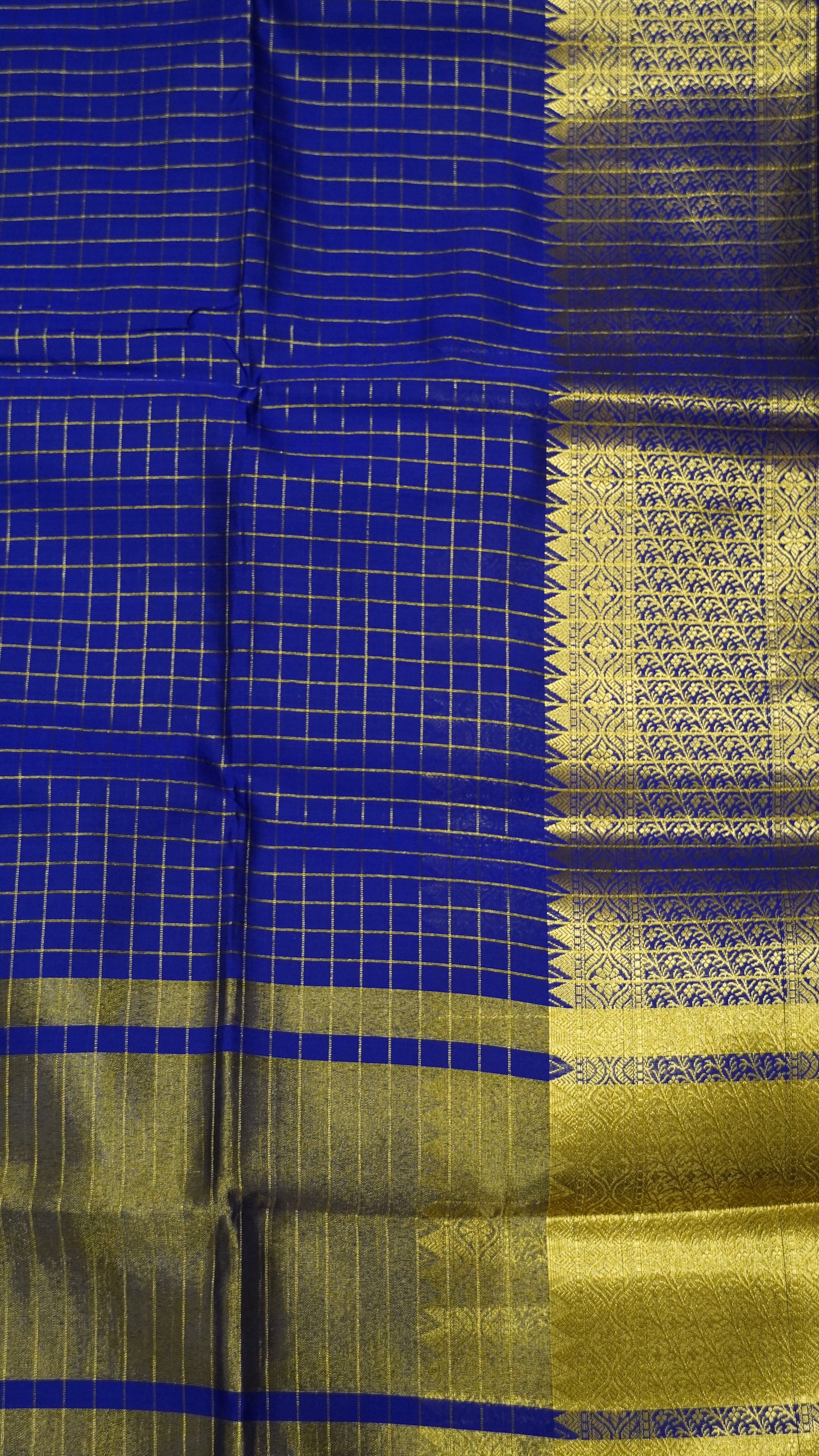Semi Silk Saree - Square Checks Voilet