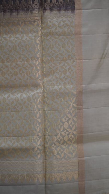 Pure Soft Silk Saree - Brown-Beige