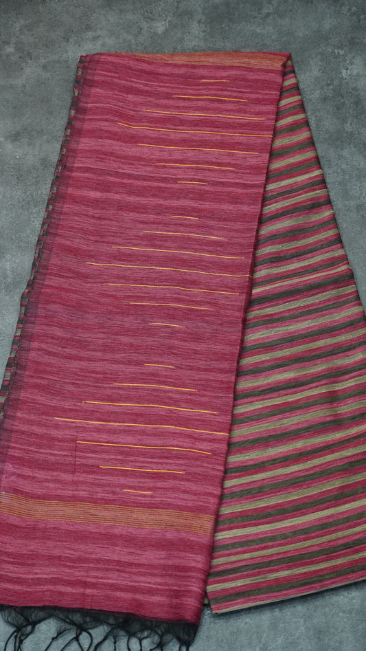 Matka Tussar-Maroon