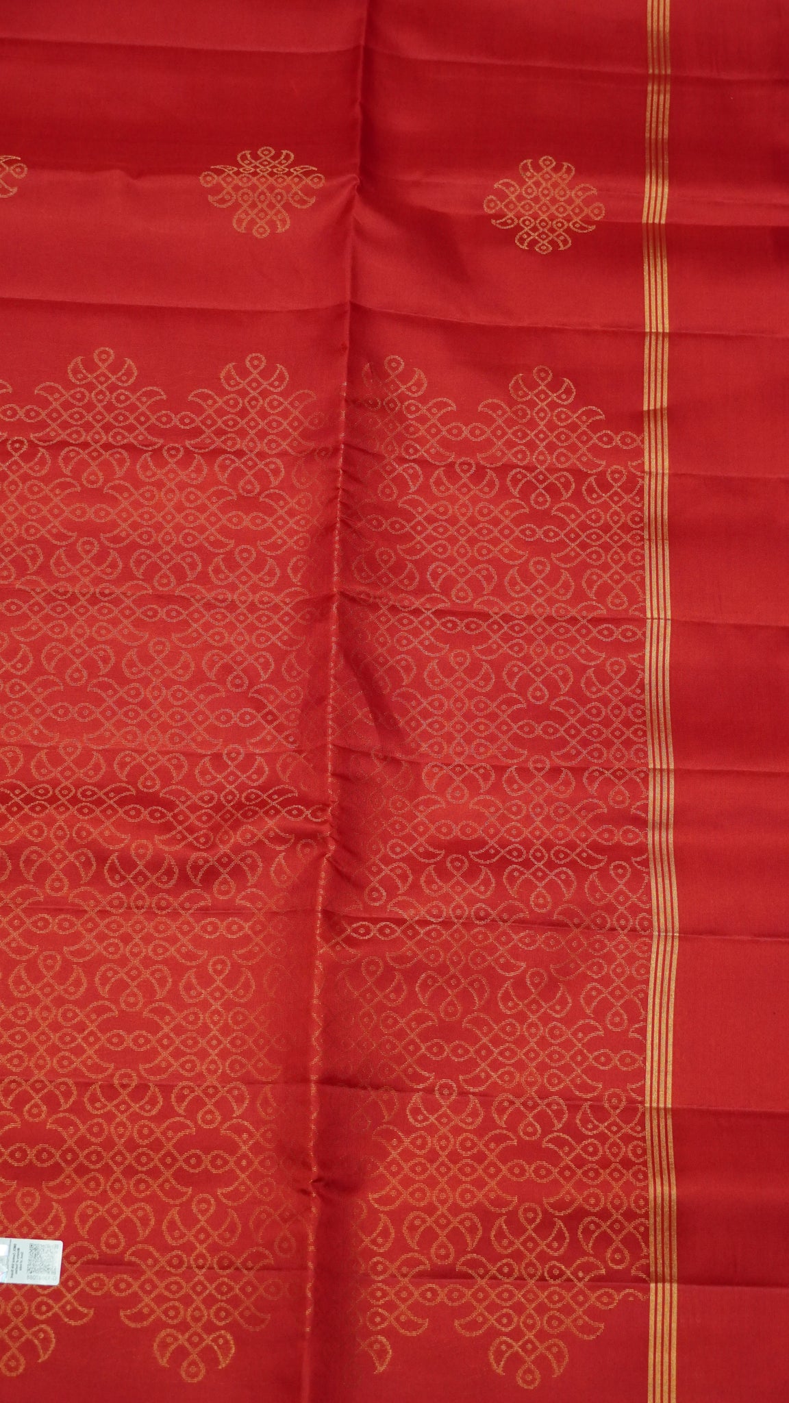Pure Silk Saree Saree - Zari Kolam Red