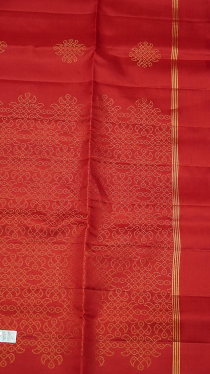 Pure Silk Saree Saree - Zari Kolam Red