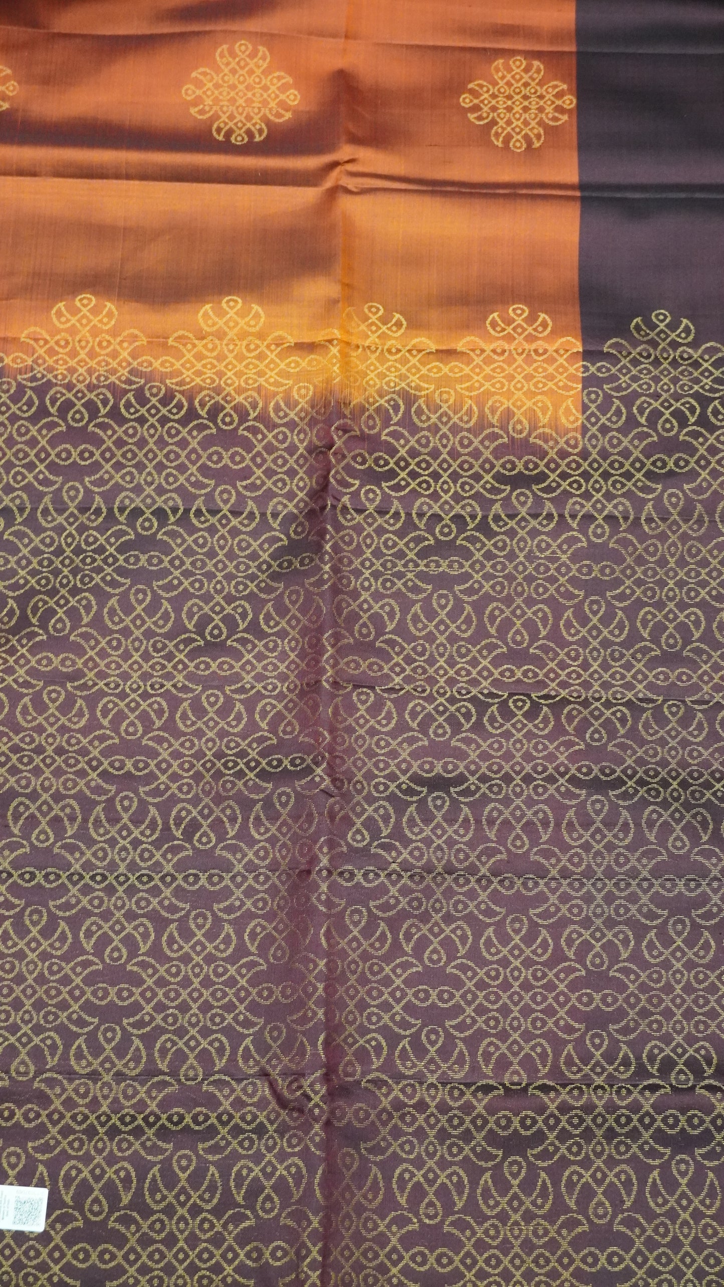 Pure Silk Saree Saree - Zari Kolam Honey - Brown