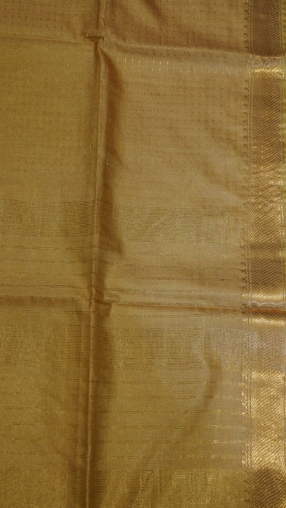 Semi Bhagalpur Tussar - Zari Dots Gold