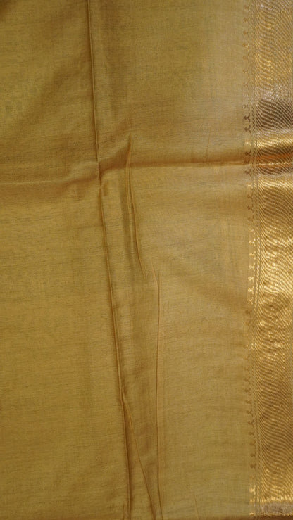 Semi Bhagalpur Tussar - Zari Dots Gold