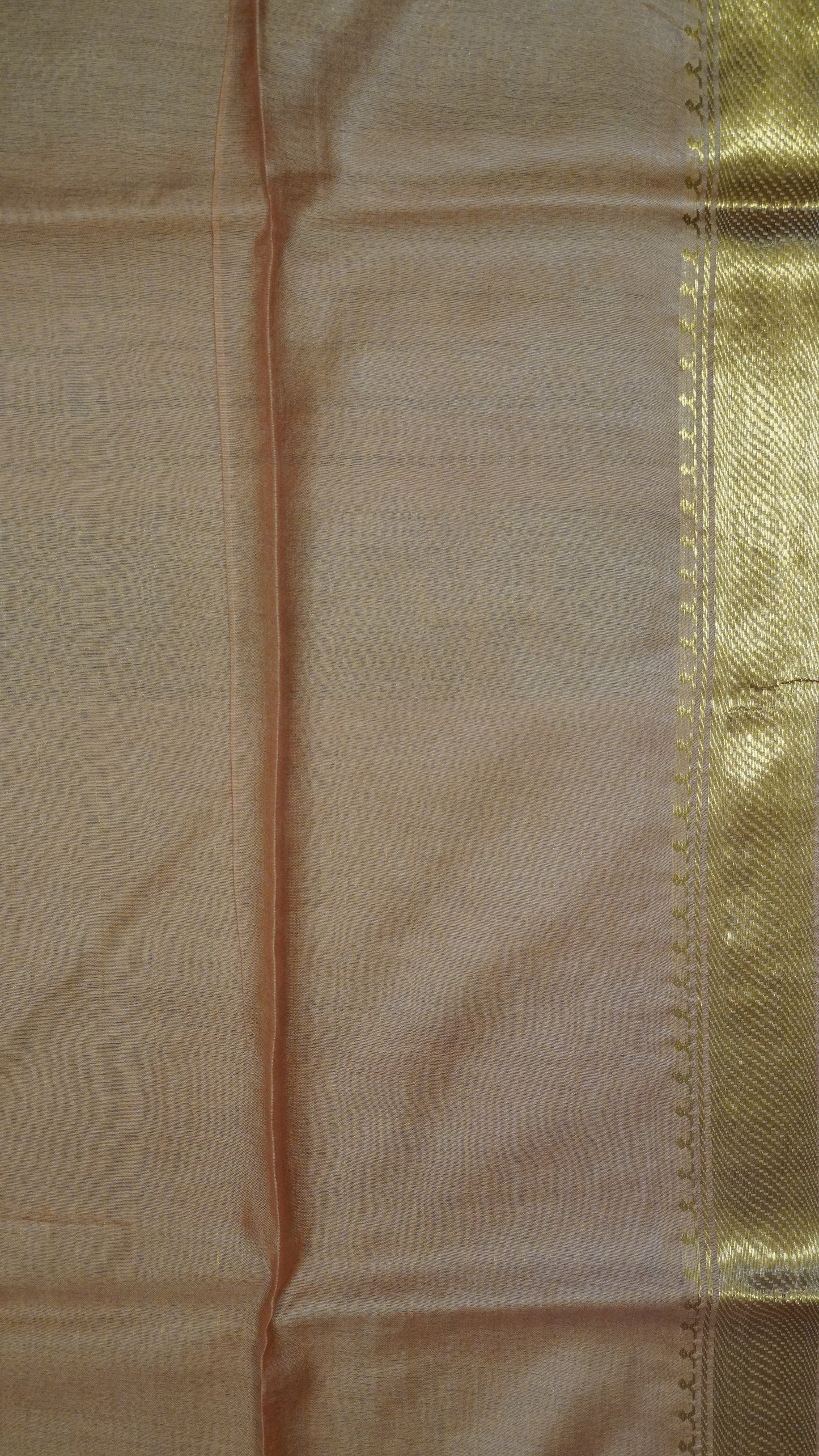 Semi Bhagalpur Tussar - Zari Dots Pale Orange