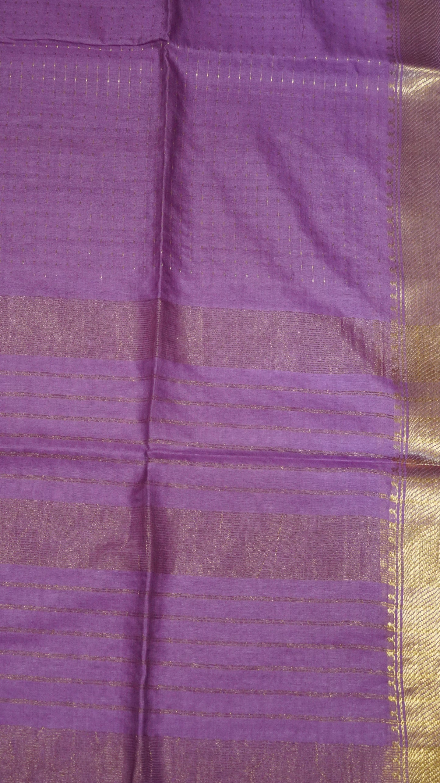 Semi Bhagalpur Tussar - Zari Dots Muted Purple