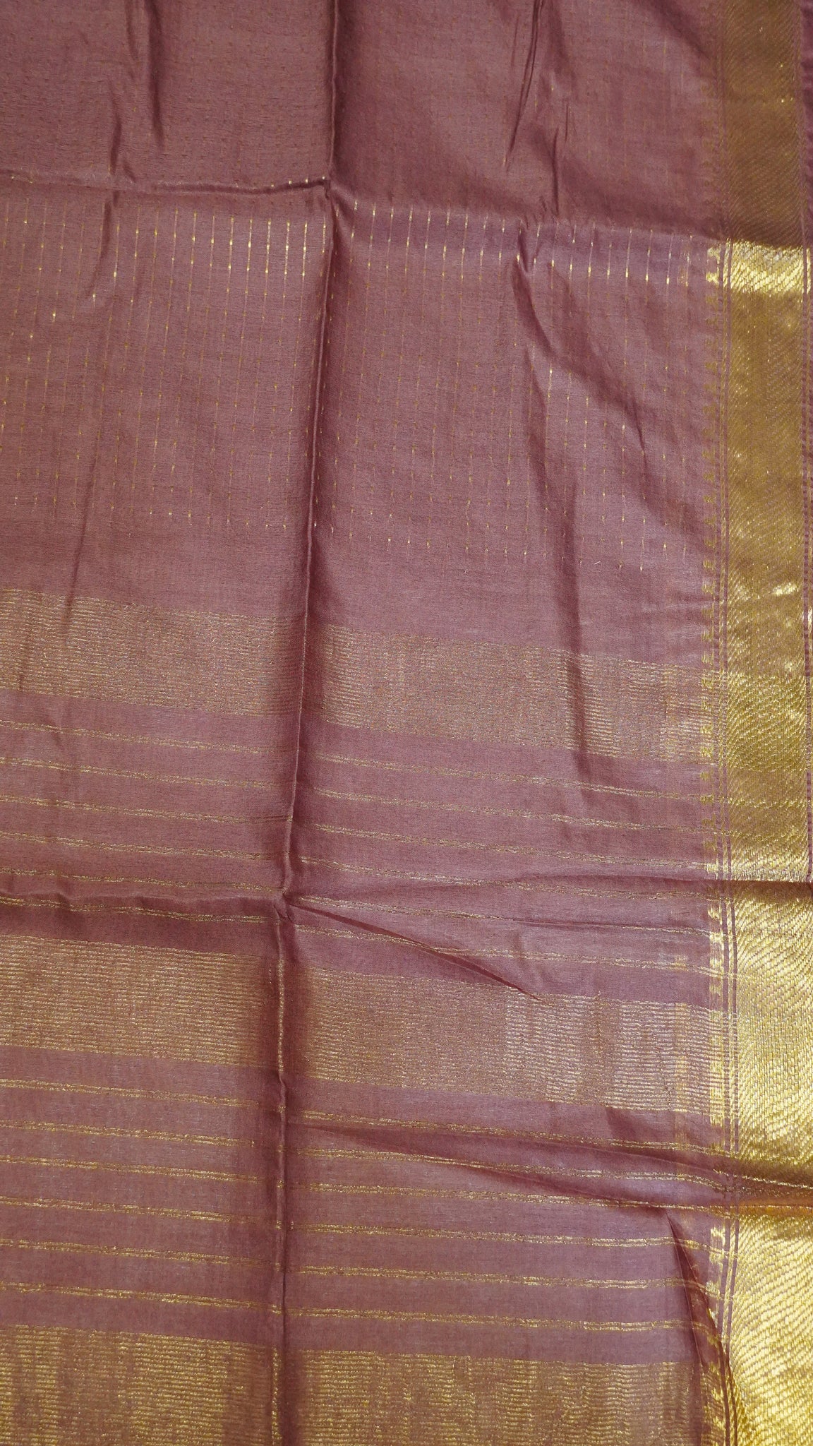 Semi Bhagalpur Tussar - Zari Dots Muted Maroon