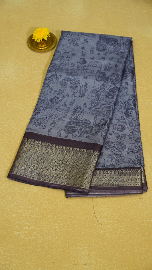Dola Silk Saree Figure Print Lavender