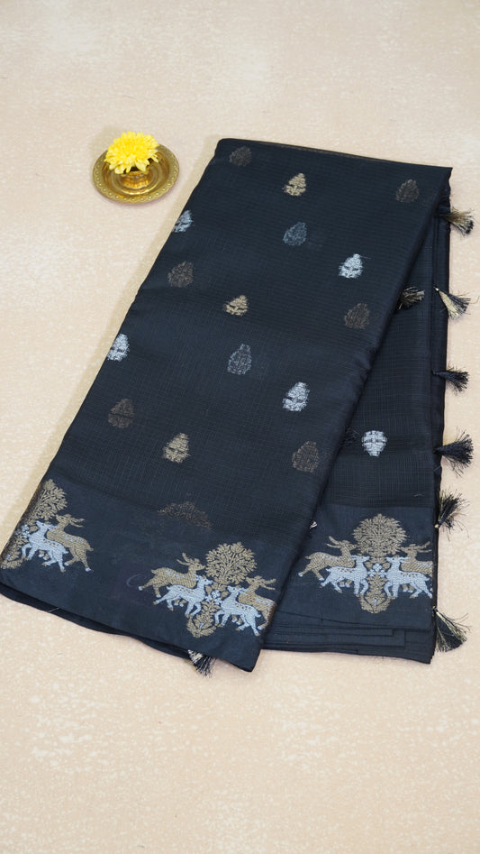 Art Zari Kota Deer Print - Black