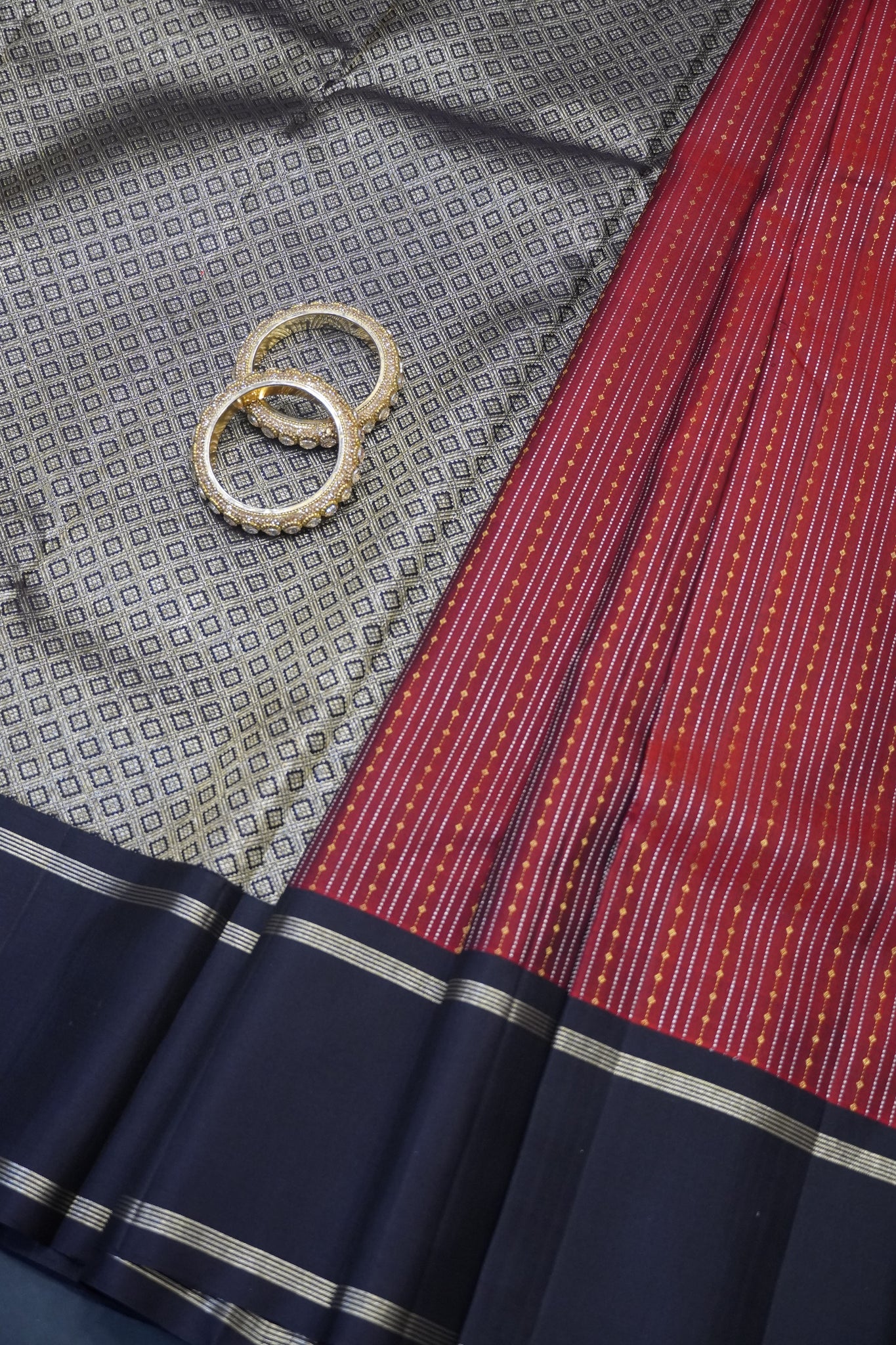 Pure Kanchipuram Silk - Body Lines Maroon