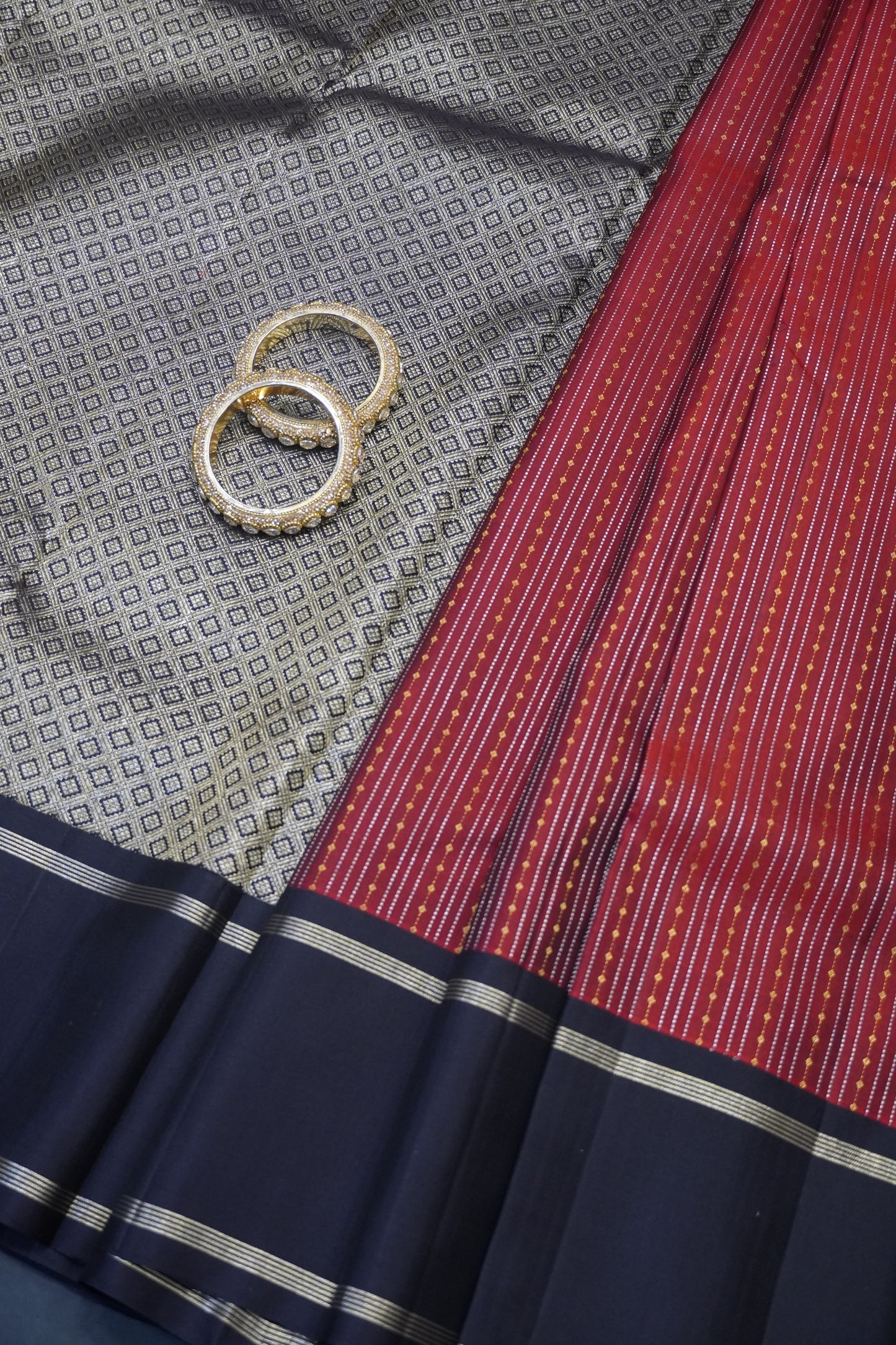 Pure Kanchipuram Silk - Body Lines Maroon