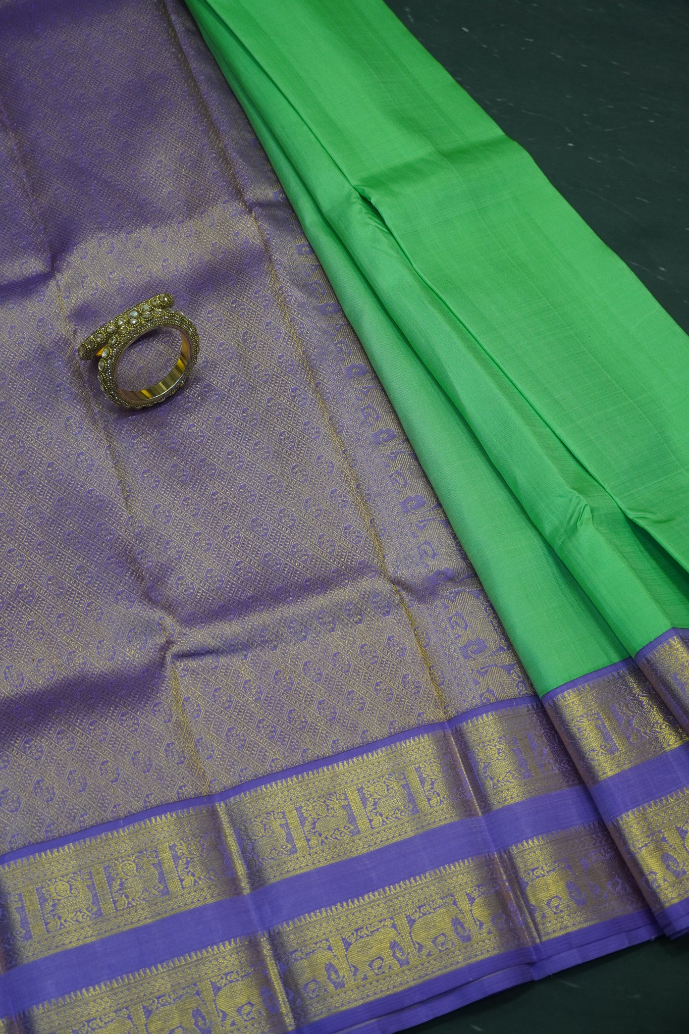 Pure Kanchipuram Silk - Teal Green
