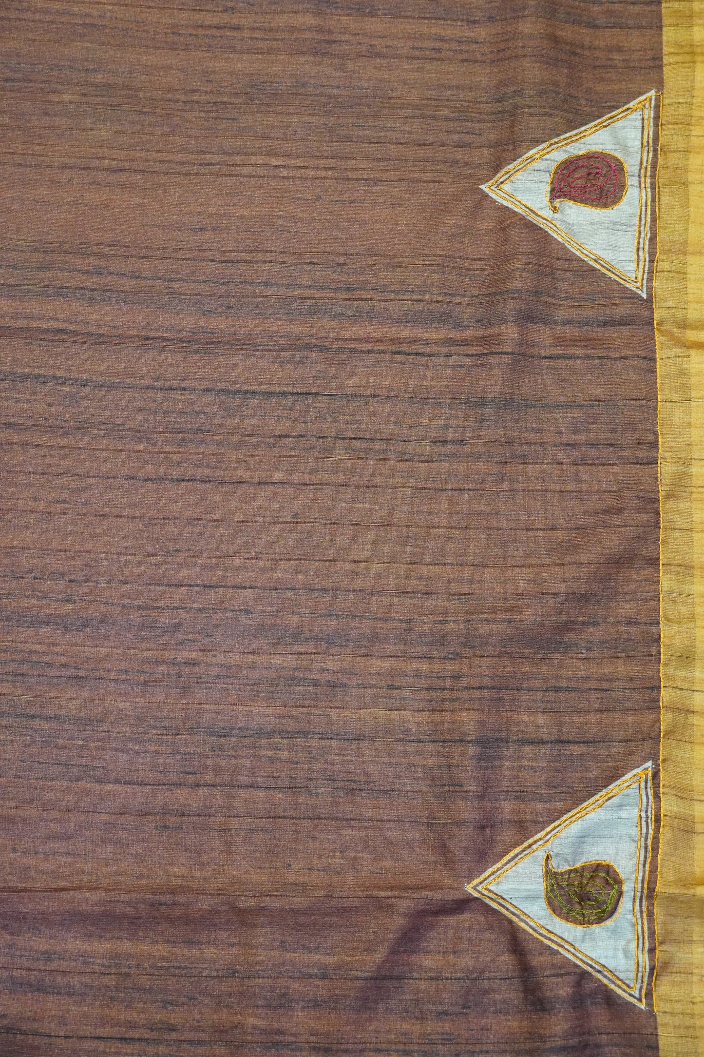 Semi Tussar Saree - Pyramid Mustard