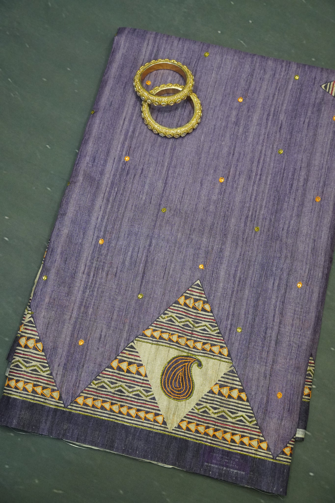 Semi Tussar Saree - Pyramid Purple