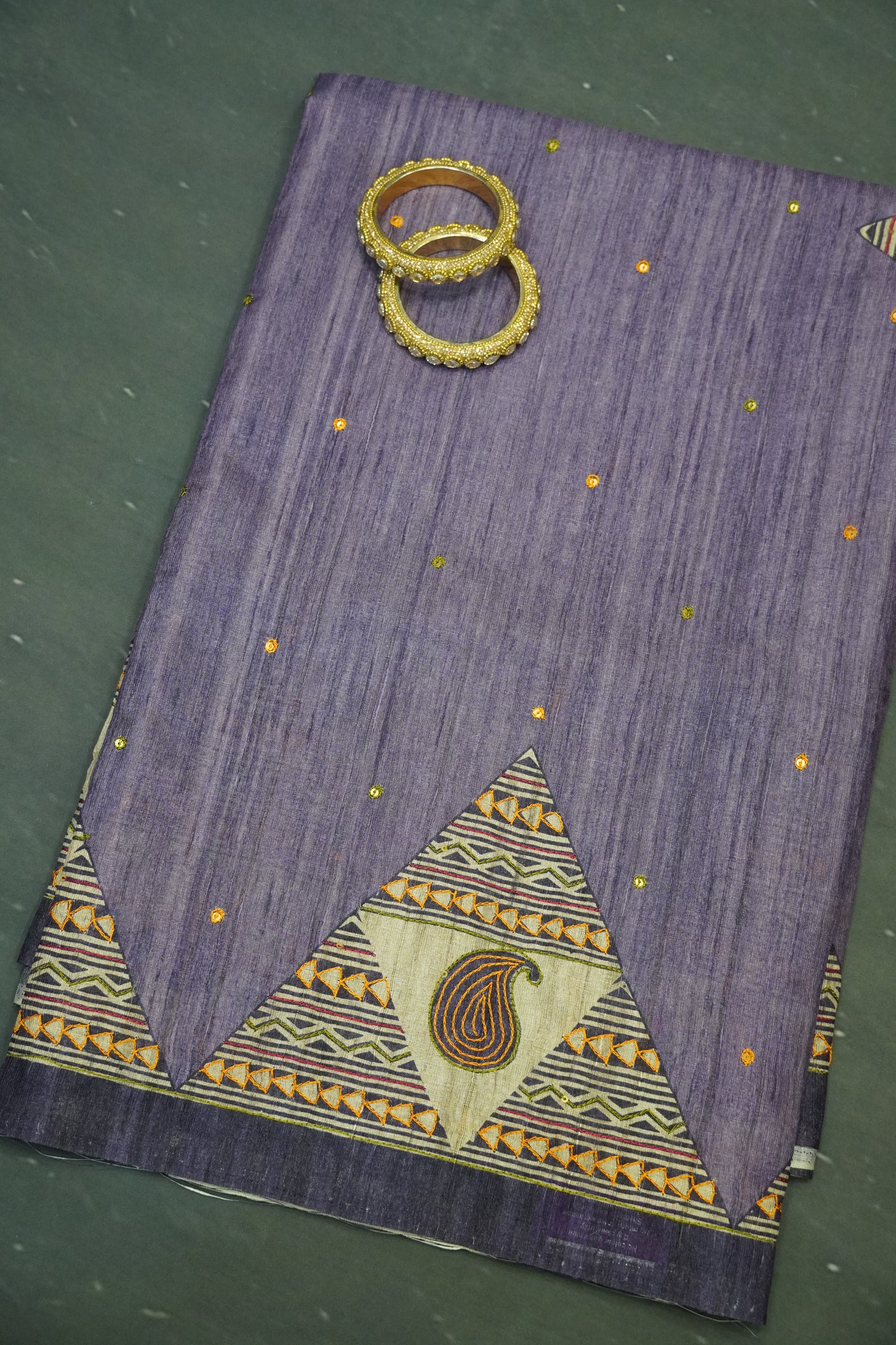 Semi Tussar Saree - Pyramid Purple