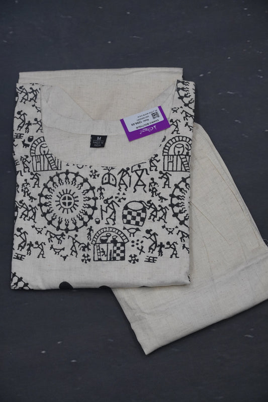 Cord Set-Warli Print Sandal & Black