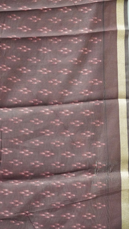 Malai Cotton Saree Pichwai & Floral Print - Pink