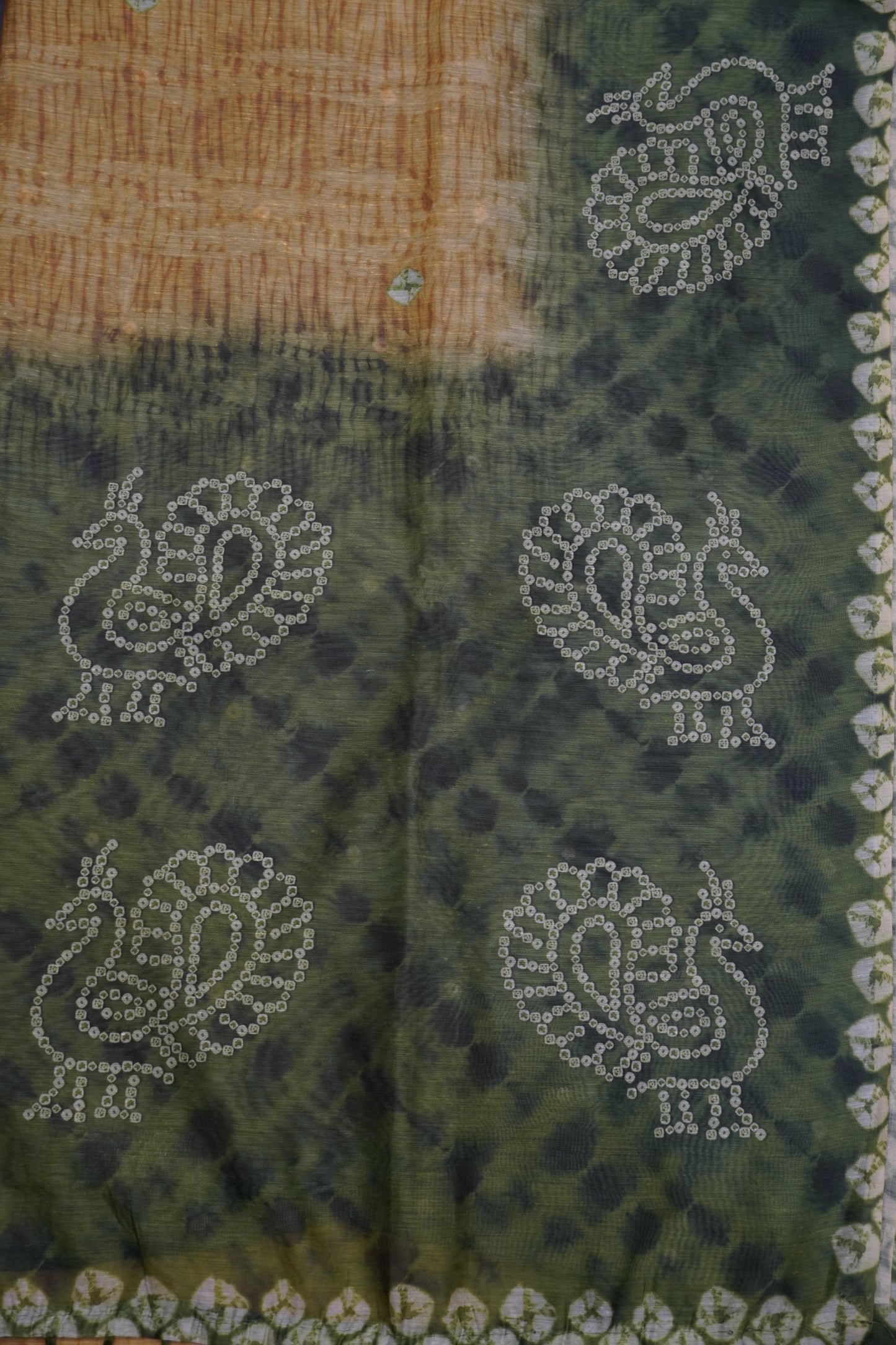 Mal Chanderi Saree - Bandhini Pattern Yellow