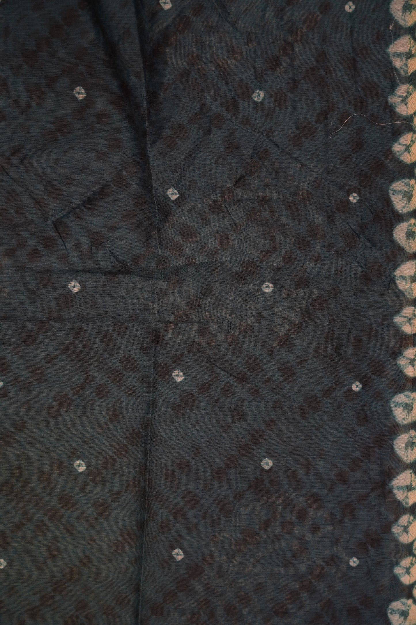 Mal Chanderi Saree - Bandhini Pattern Green