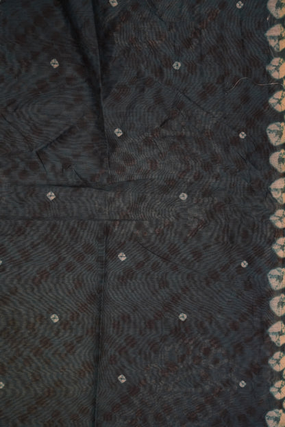 Mal Chanderi Saree - Bandhini Pattern Green