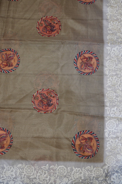 A Kota Saree - Embroidery Border - Elachi Green