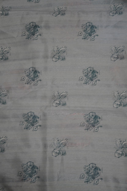 A Kota Saree - Embroidery Border - Metalic Green