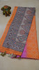 Semi Chanderi Saree Diamond Print - Orange thumbnail