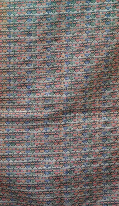 Semi Chanderi Saree Zig Zag Bandhini Print - Blue