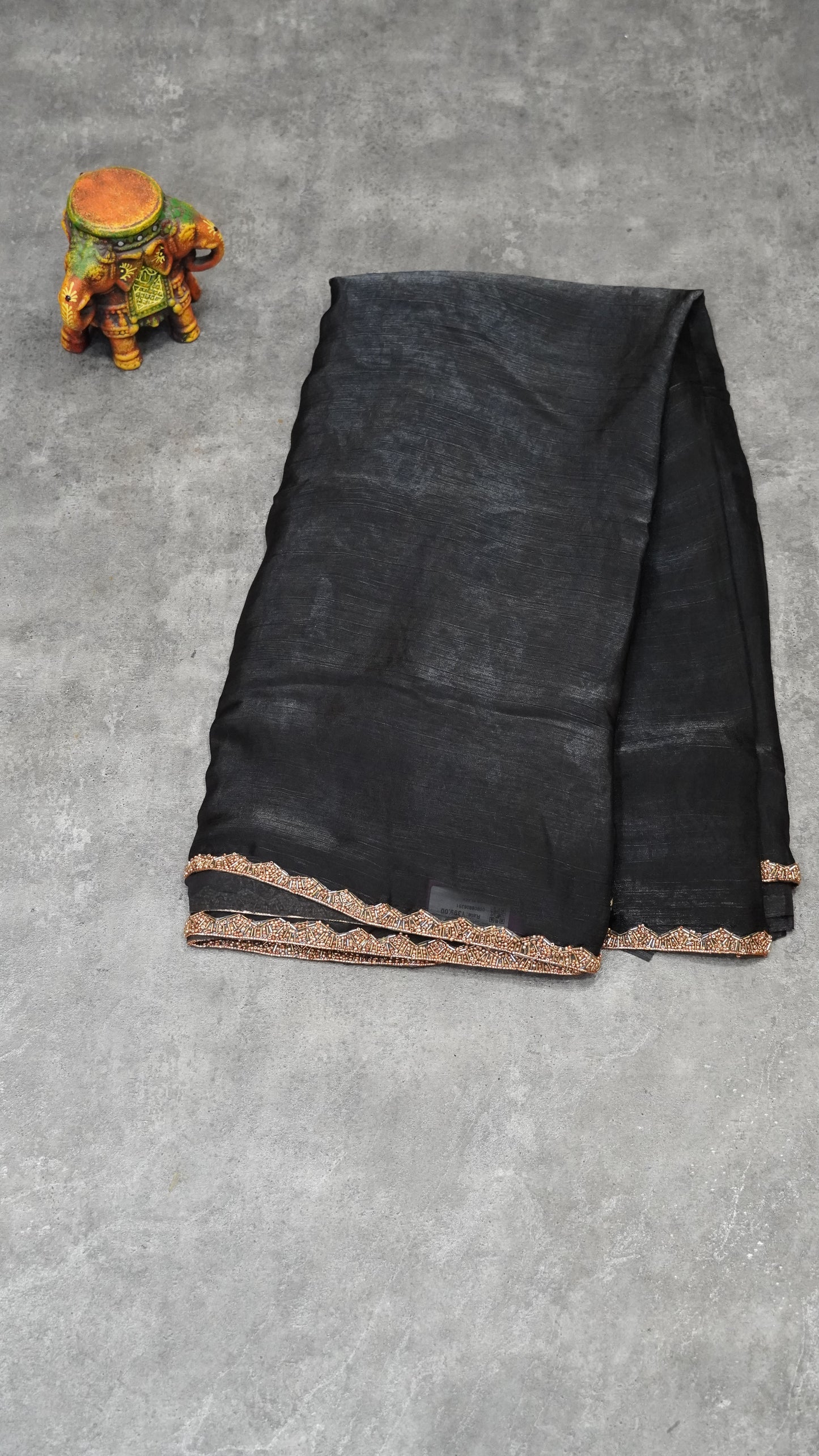 Designer Saree Running Pallu and Blouse - Black