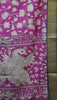 Semi Pattola Saree Pichwai & Floral Print with Black Border - Magenta thumbnail