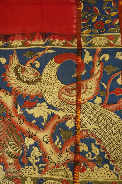 Kalamkari Silk Saree - Red