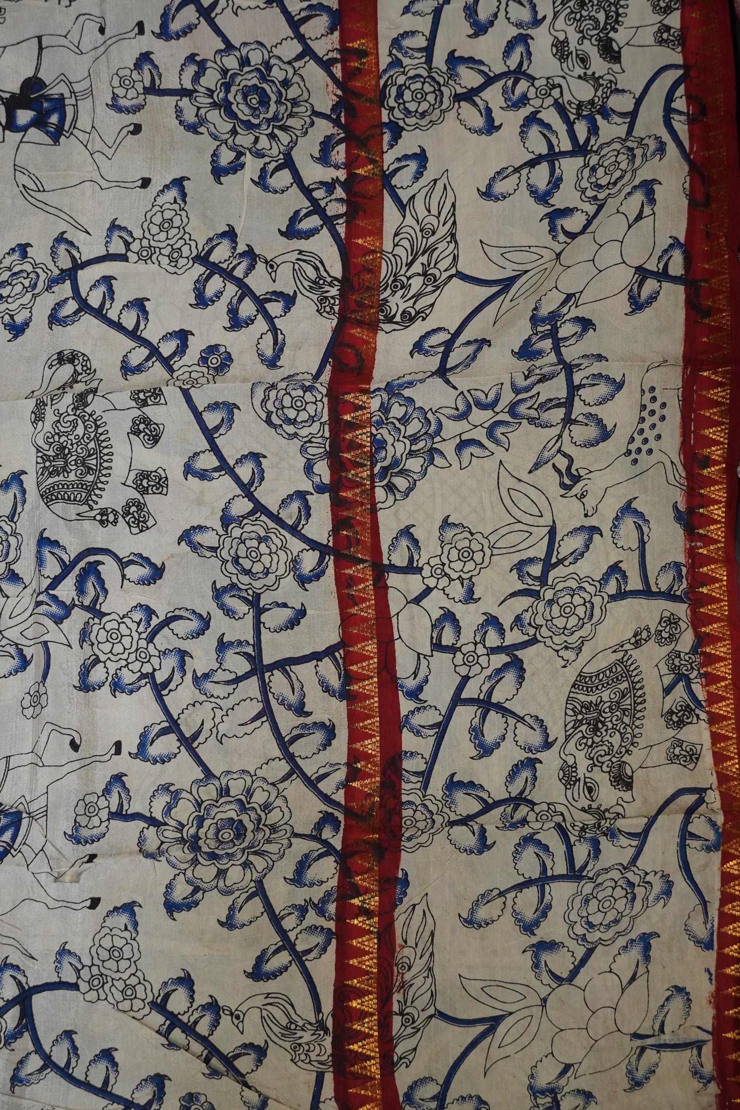 Kalamkari Silk Saree - Red