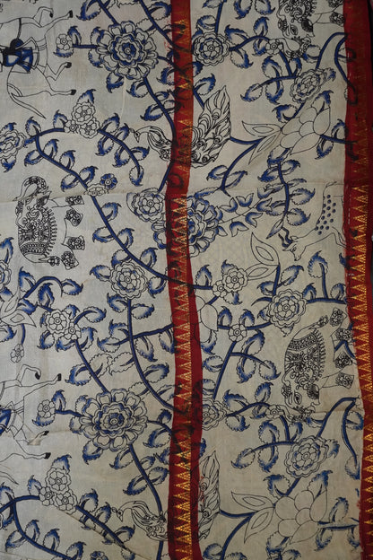 Kalamkari Silk Saree - Red