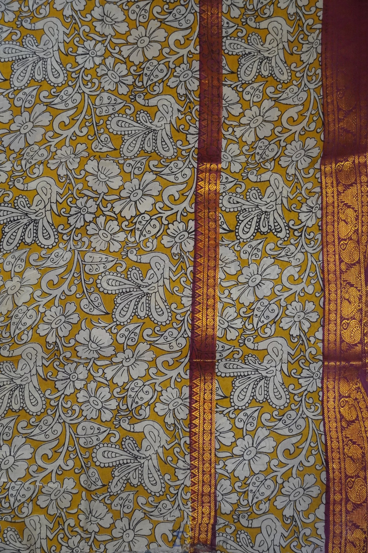 Kalamkari Silk Saree - Red