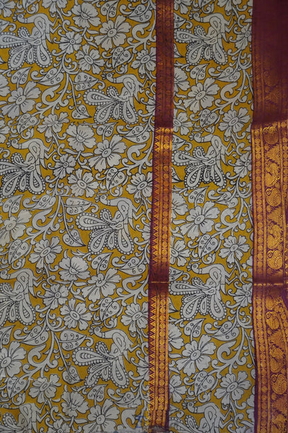 Kalamkari Silk Saree - Red