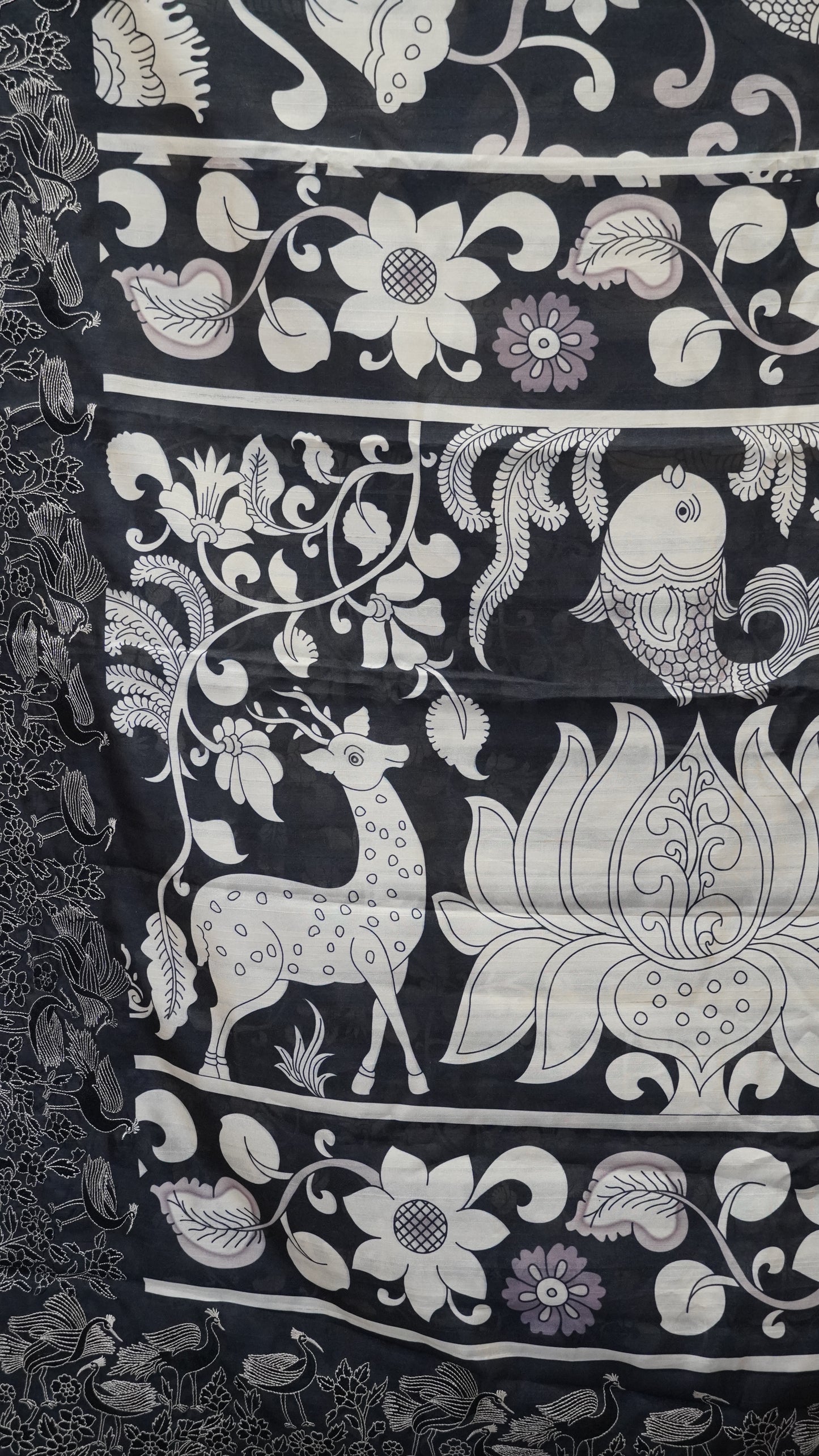 Tussar Saree Floral Print - Figure Print