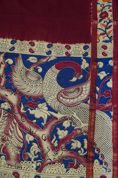 Kalamkari Silk Saree - Maroon