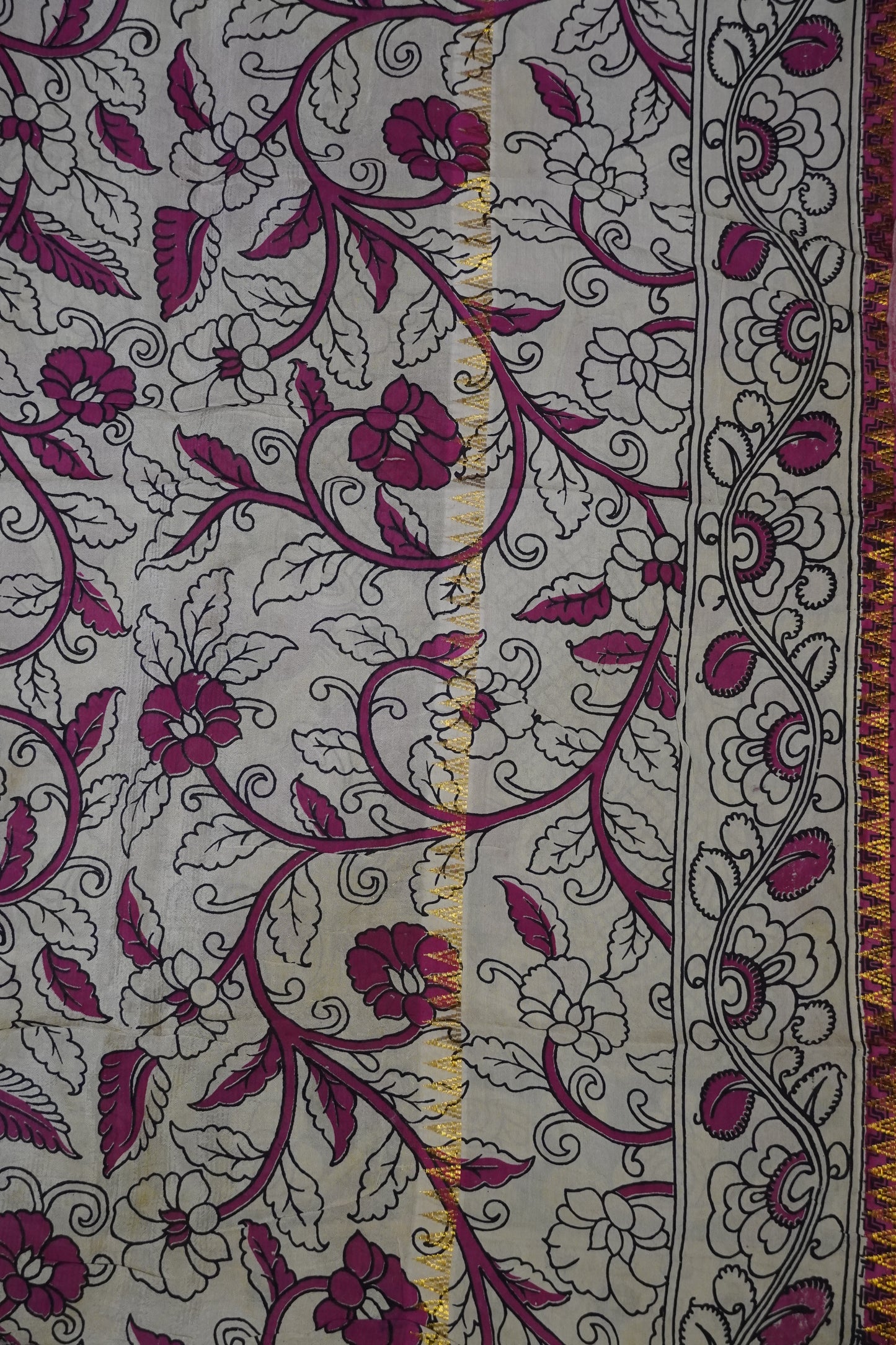 Kalamkari Silk Saree - Red
