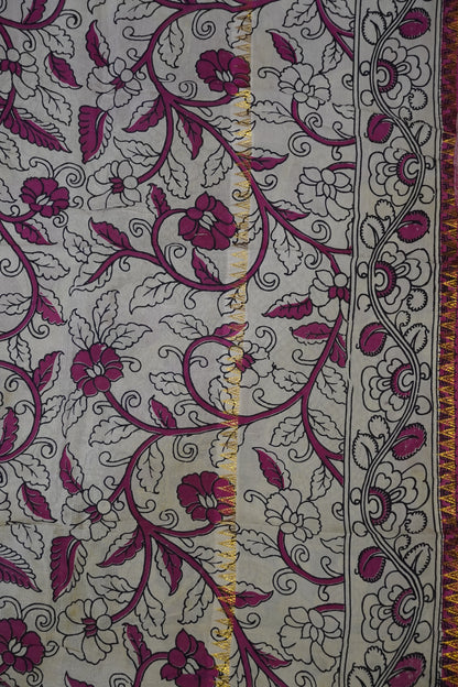 Kalamkari Silk Saree - Red