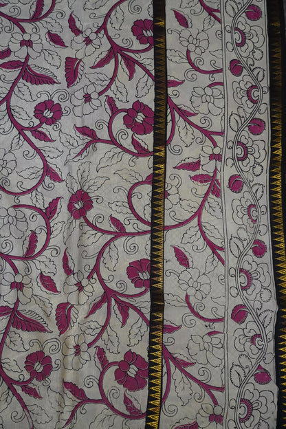 Kalamkari Silk Saree - Pink